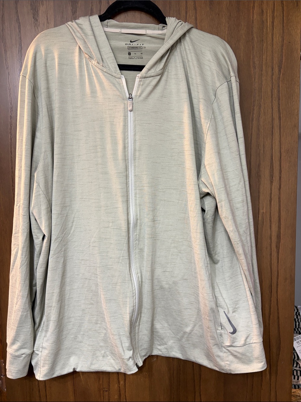Nike Men’s Light Beige Full-Zip Hooded Sweater